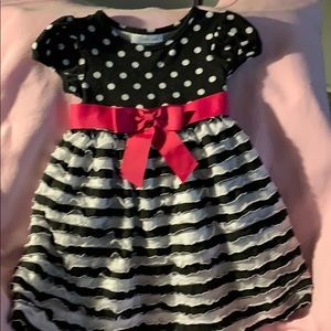 3T Black and White Holiday Dress
